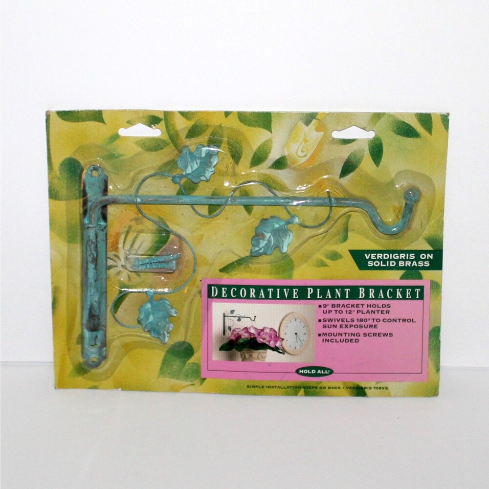 Decorative Plant Bracket AmerTac Wall Hook swivel metal brass green ivy vintage